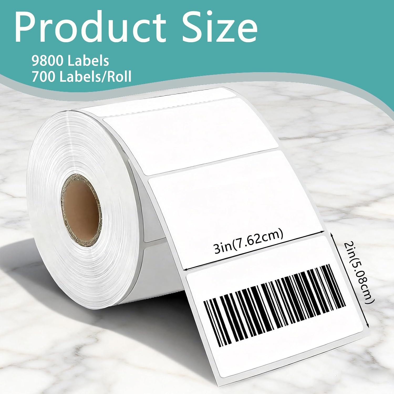 14 Rolls 3"x2" Direct Thermal Labels, 700 Labels/Roll (9800 Labels), Self-Adhesive Address Barcode Sticker Label Rolls, Compatible with Zebra, Rollo, Munbyn & Most Thermal Printers