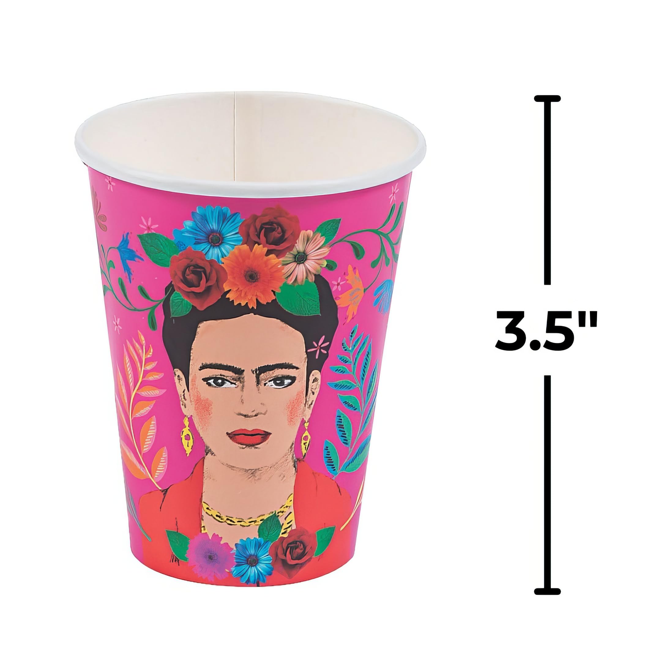 12 oz. Boho Frida Kahlo Disposable Paper Cups - 12 count