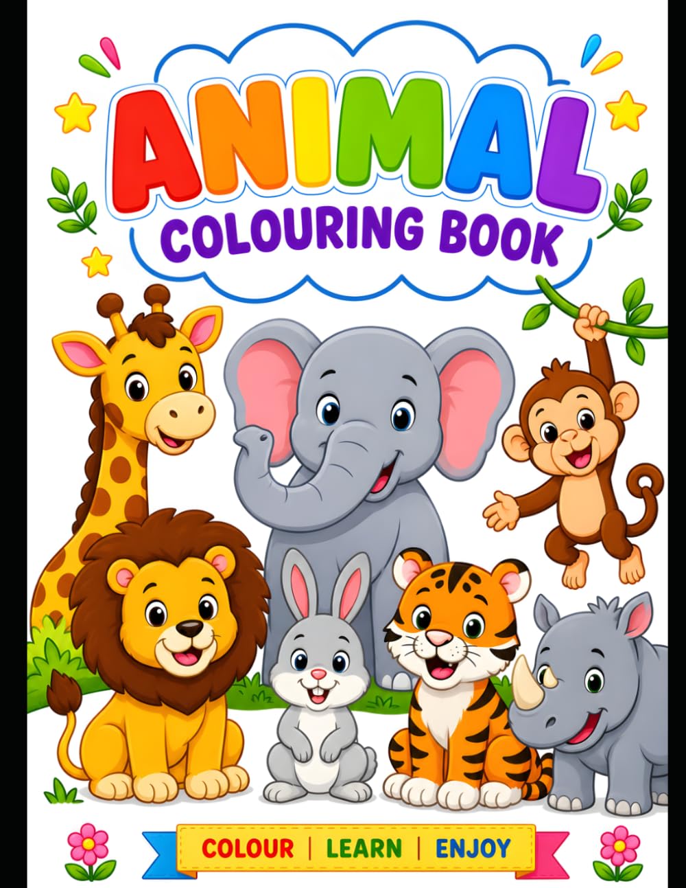 ANIMAL COLOURING BOOK: COLOUR ,LEARN,ENJOY