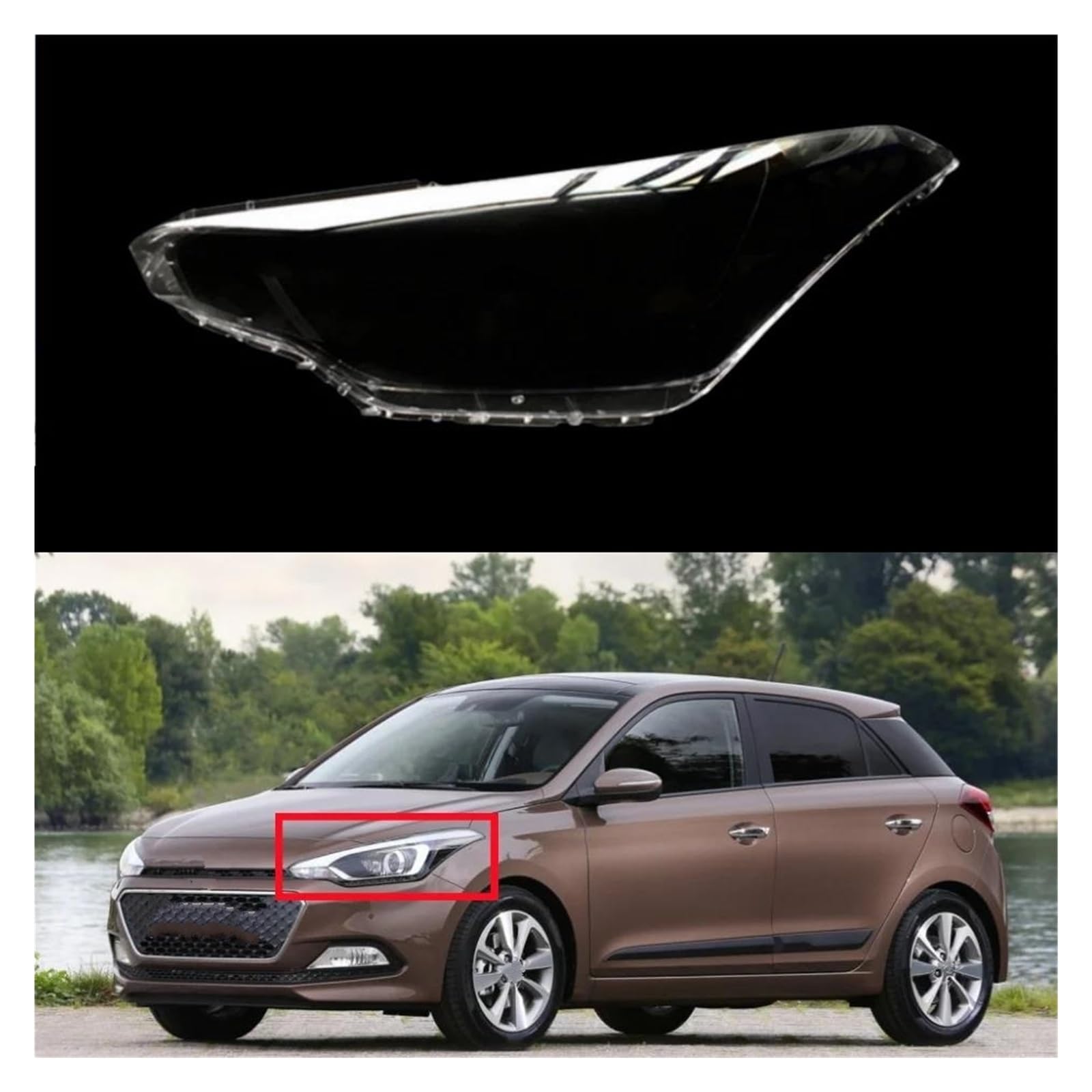 Fari Anteriori Auto Per Hyundai Per I20 2015 2016 Ricambi Per Interni Auto Copertura Antipolvere Per Fari Anti-UV E Anti-invecchiamento Copertura Faro Auto(Sinistra)
