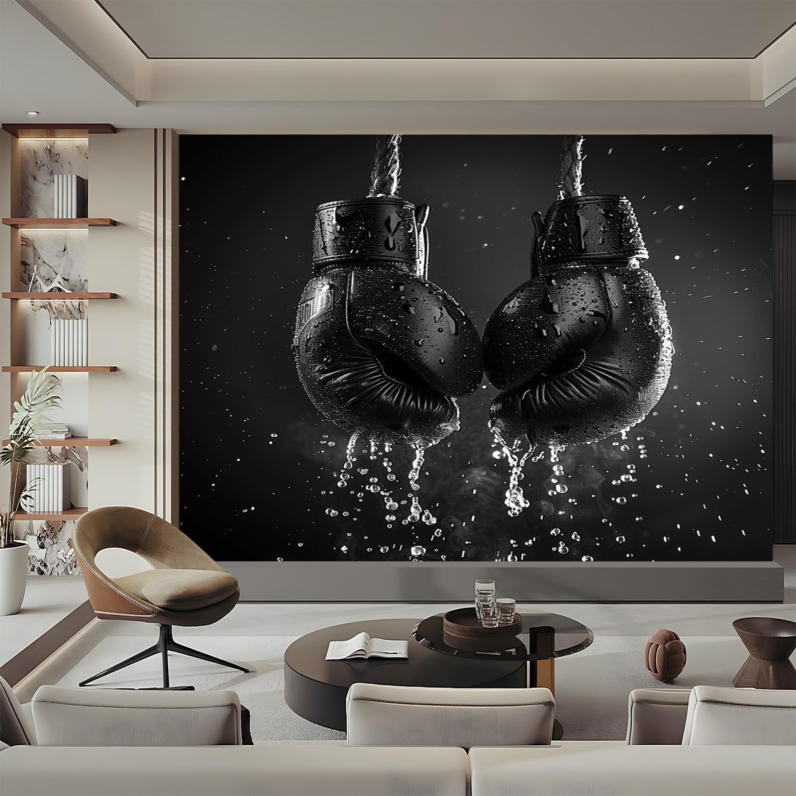 Générique Papier peint intissé Photo Mural Gants De Boxe Moderne Toison Salon Chambre à Coucherr Salle La Chambre des enfants- Muraux Tapisserie Photo - Esthétique Sportive 250 x 175 cm