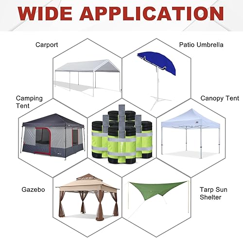 Miniatura 6 de Abccanopy juego de 4 bolsas pesadas para armado de refugio instantáneo de calidad superior y de alta resistencia, de 55 lb cada una, en más de 20