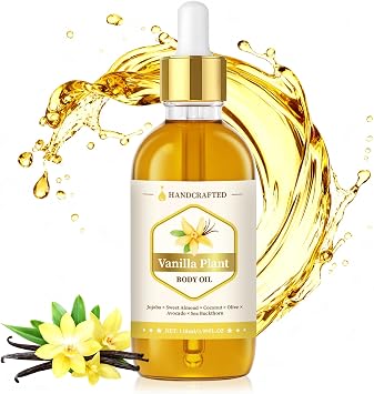 Natural Vanilla Body Oil with Jojoba & Coconut, 118ml | 6-oil blend, Glow & hydration, Smooths wrinkles, Boosts radiance, Suitable for all skin types