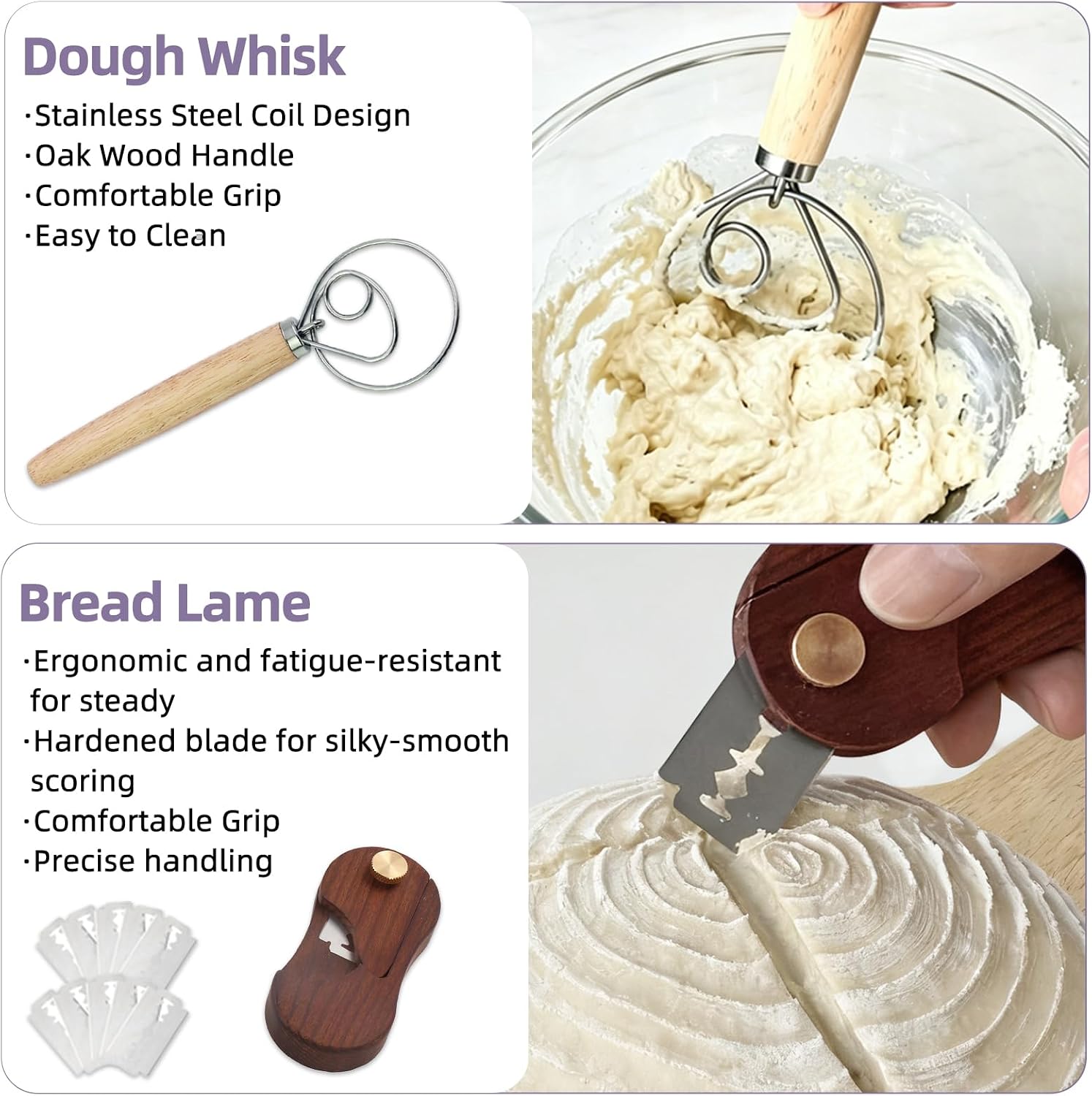 12 Inch Oval Pulp Sourdough Bread Proofing Basket 9-Piece Set
