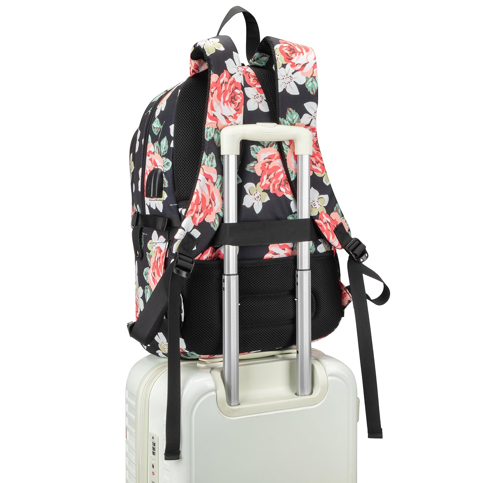 Tzowla Zaino per Laptop Portatile Scuola Antifurto Resistente All'acqua con Porta per Ricarica USB e Lucchetto Zaino per Computer da 40 cm 15,6 per Donna Uomo, Zaino da Viaggio Casual Regalo