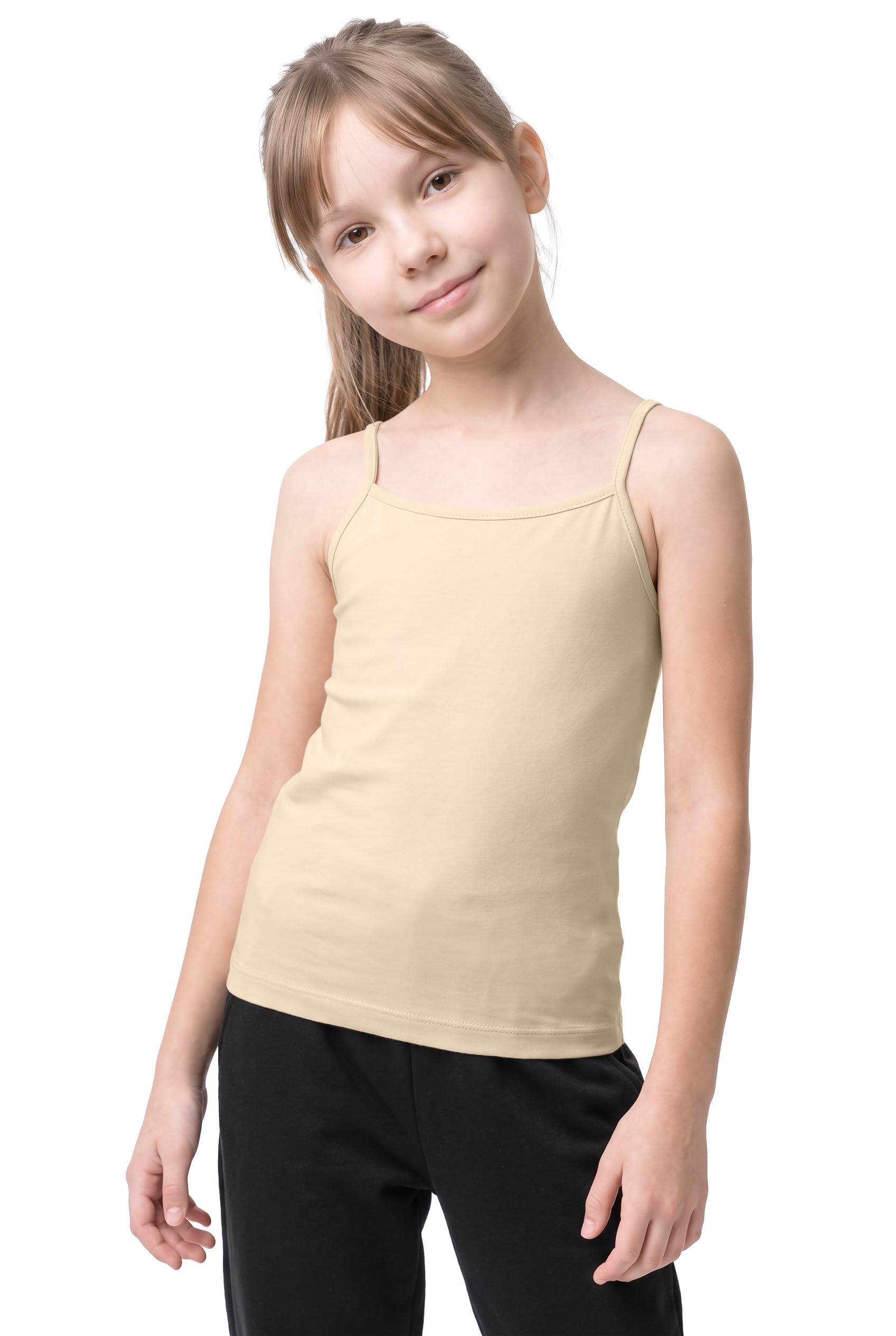Kurve Girl’s Sleeveless Tank Top – Stretch Undershirts Cami Camisole, UV Protective Fabric, Rated UPF 50+ (Made in USA)