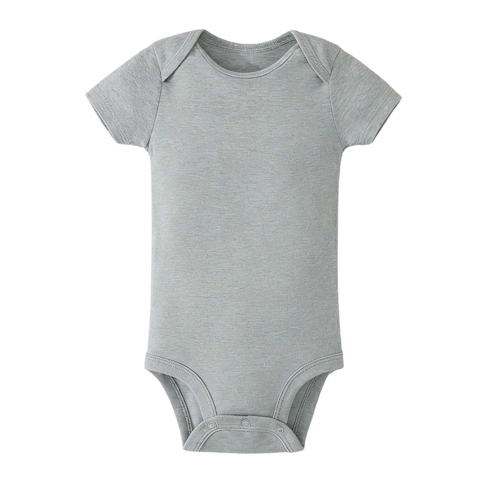 Body de manga corta para bebé, cuello redondo, de algodón, entrepierna a presión, unisex, para niño y niña, traje completo para gatear — view 2