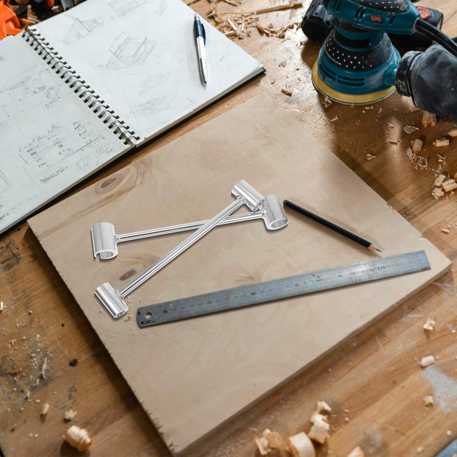 Adjustable Hinge Gap Wrench Set with Ratchet Function, 14-19mm and 23-25mm Sizes, Door Hinge Repair Tool for Residential and Commercial Use