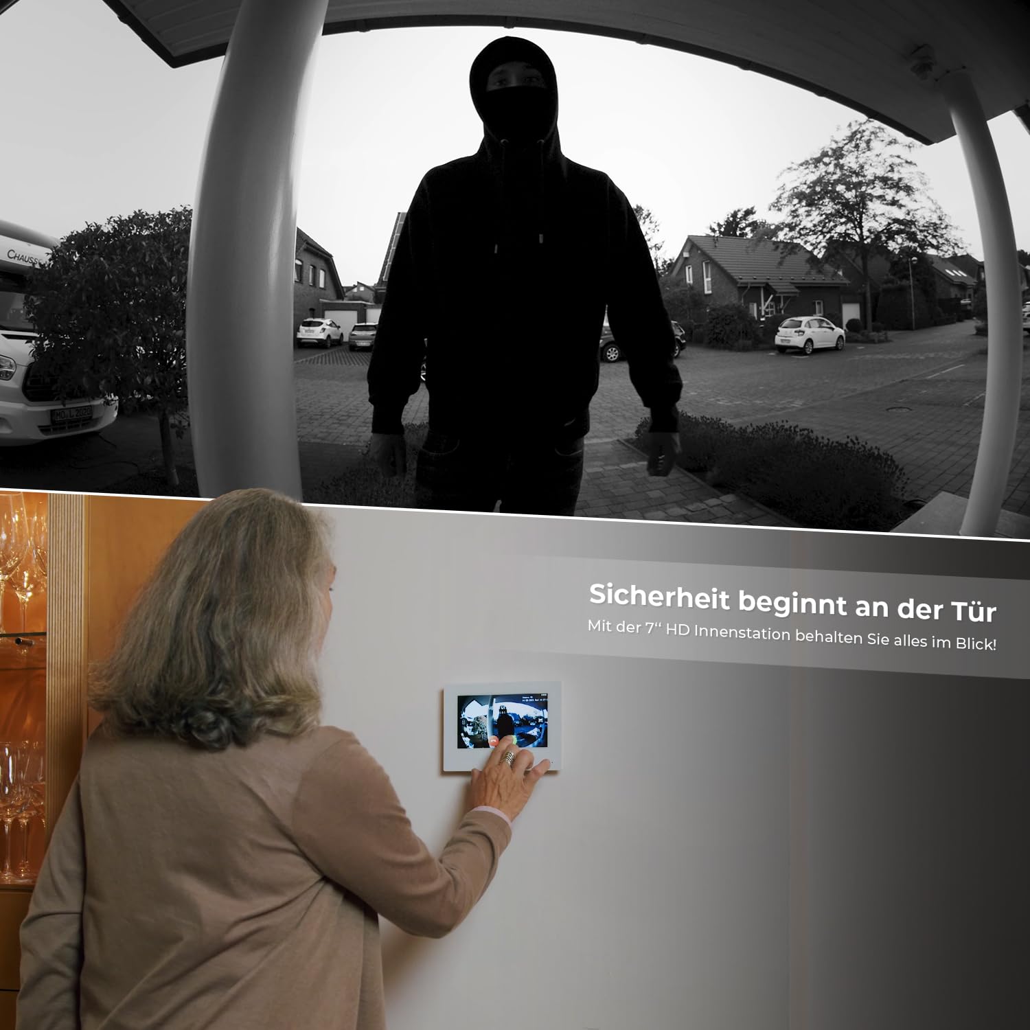 Metzler VDM10 2.0 Video Sprechanlage Komplett Set - mit austauschbarem Namensschild - LAN/POE - Türsprechanlage mit HD-Kamera für 1 Familienhaus, Smartphone App, in Anthrazit aus V2A Edelstahl