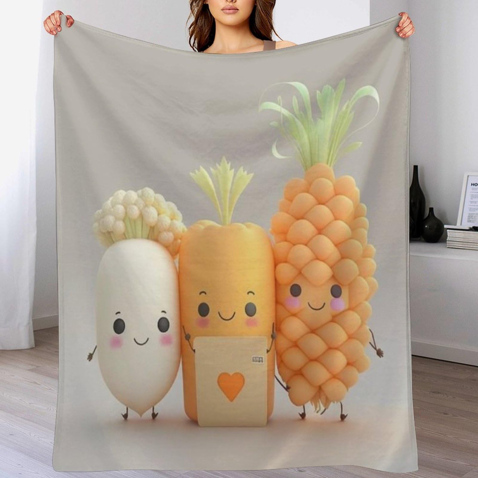 Couverture fruit en flannel haut de gamme, couvre-lit doux 100x130cm
