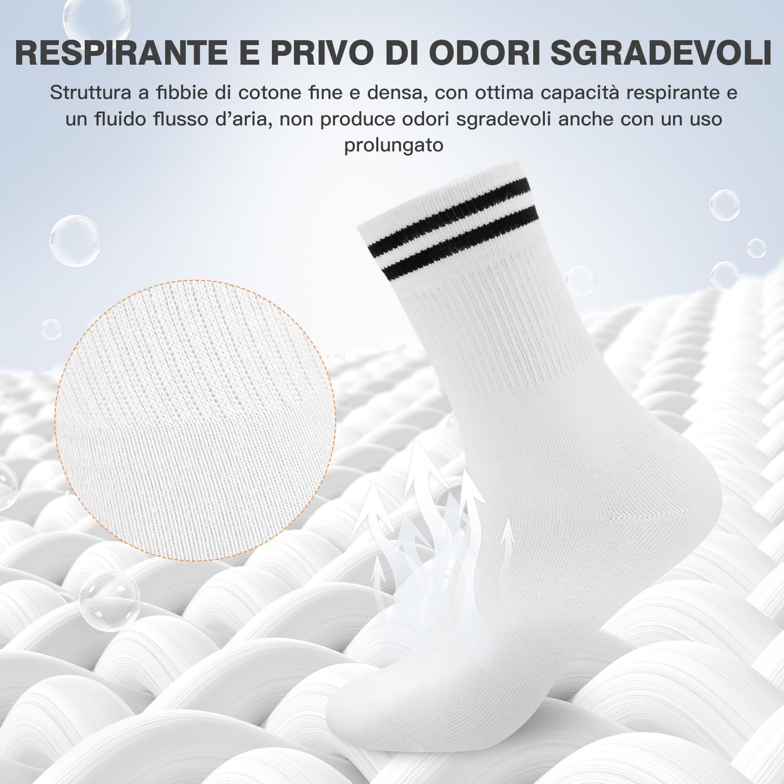 Smart Sir Calzini Sportivi Per Uomo E Donna Da 4 Paia In Cotone Di Alta Qualità, Comodi E Traspiranti, Bianchi, Calzini Lunghi