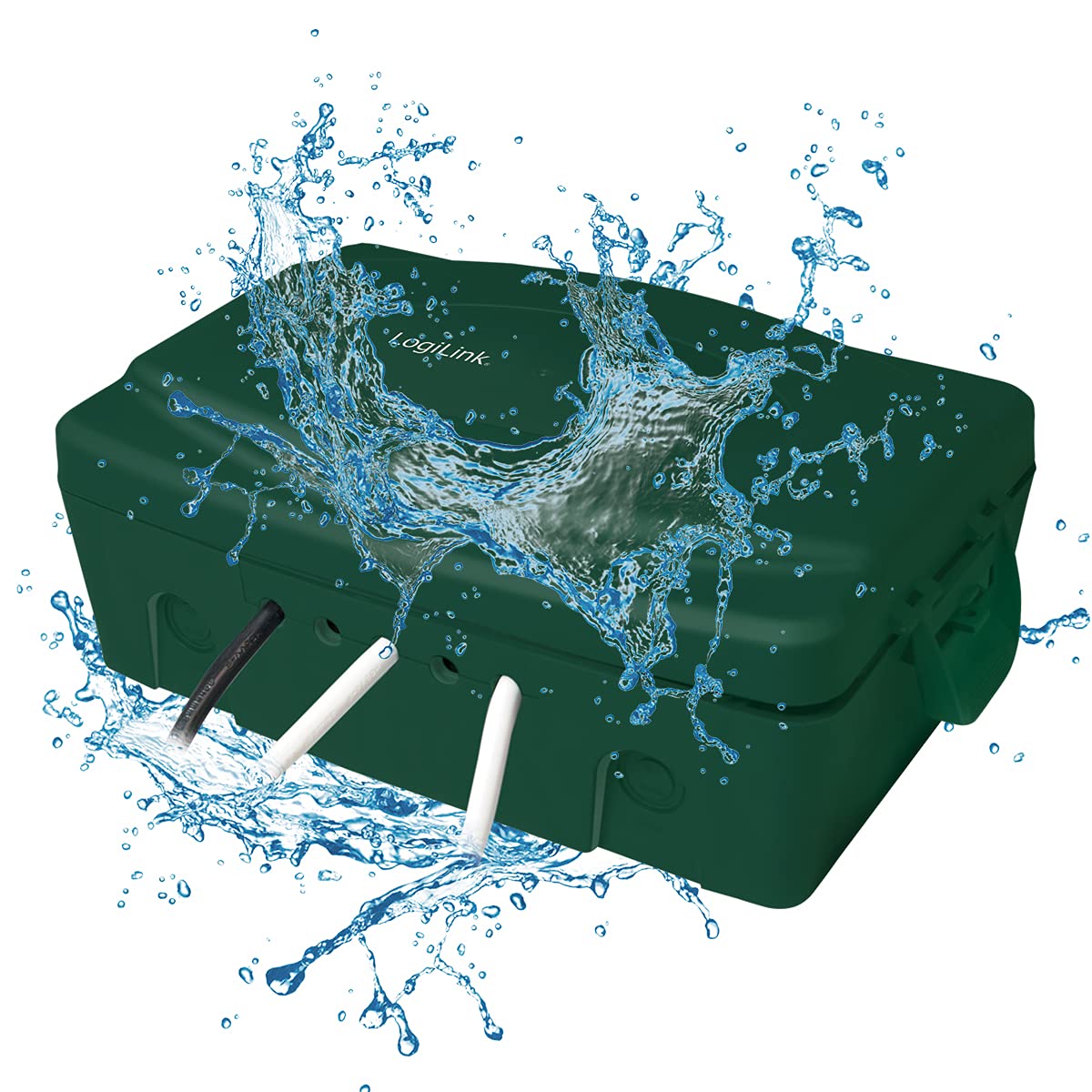 Logilink - Caja electrónica Resistente a la Intemperie para Uso en Exteriores en Verde con protección contra el Polvo y Salpicaduras (IP54), 32 x 21 x 11,5 cm