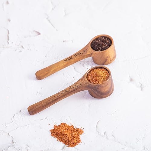 Vista 18 de GinSent Cuchara de café de madera, 4 cucharas medidoras pequeñas para café molido, té, azúcar, condimentos, cuchara de madera multiusos para tarros