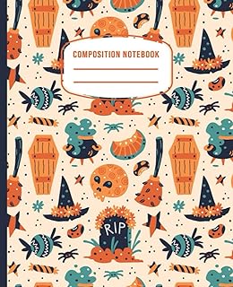 Halloween Composition Notebook: College Ruled Paper Notebook.Cute Pattern Themed Notebook For Students And Teachers - Buy now