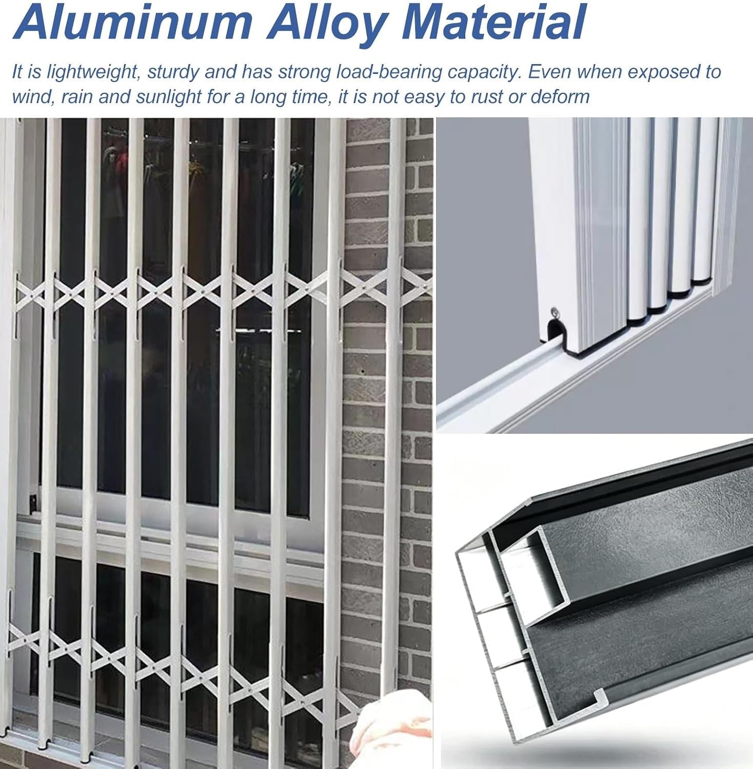 Ausziehbare Fenstersicherung, Push-Pull-Klappbarriere | Breite 100-150cm, Robustes Aluminium, Abschließbar, Für Erdgeschoss, Wohnung, Balkon(115x160CM/45x63in)