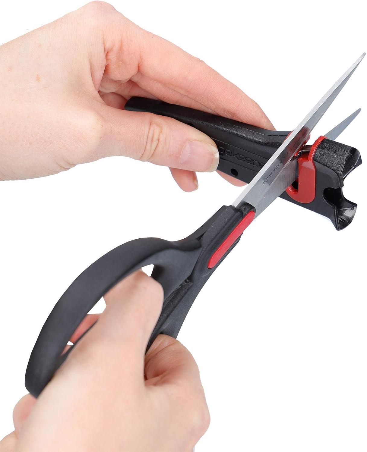 MasterClass EdgeKeeper Kitchen Scissors with Sharpener Sheath, Stainless Steel, 22cm (8.5"), Clam Packed