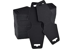 Jewelry Display Cards, 200-Pack Black Kraft Paper Necklace Display Cards