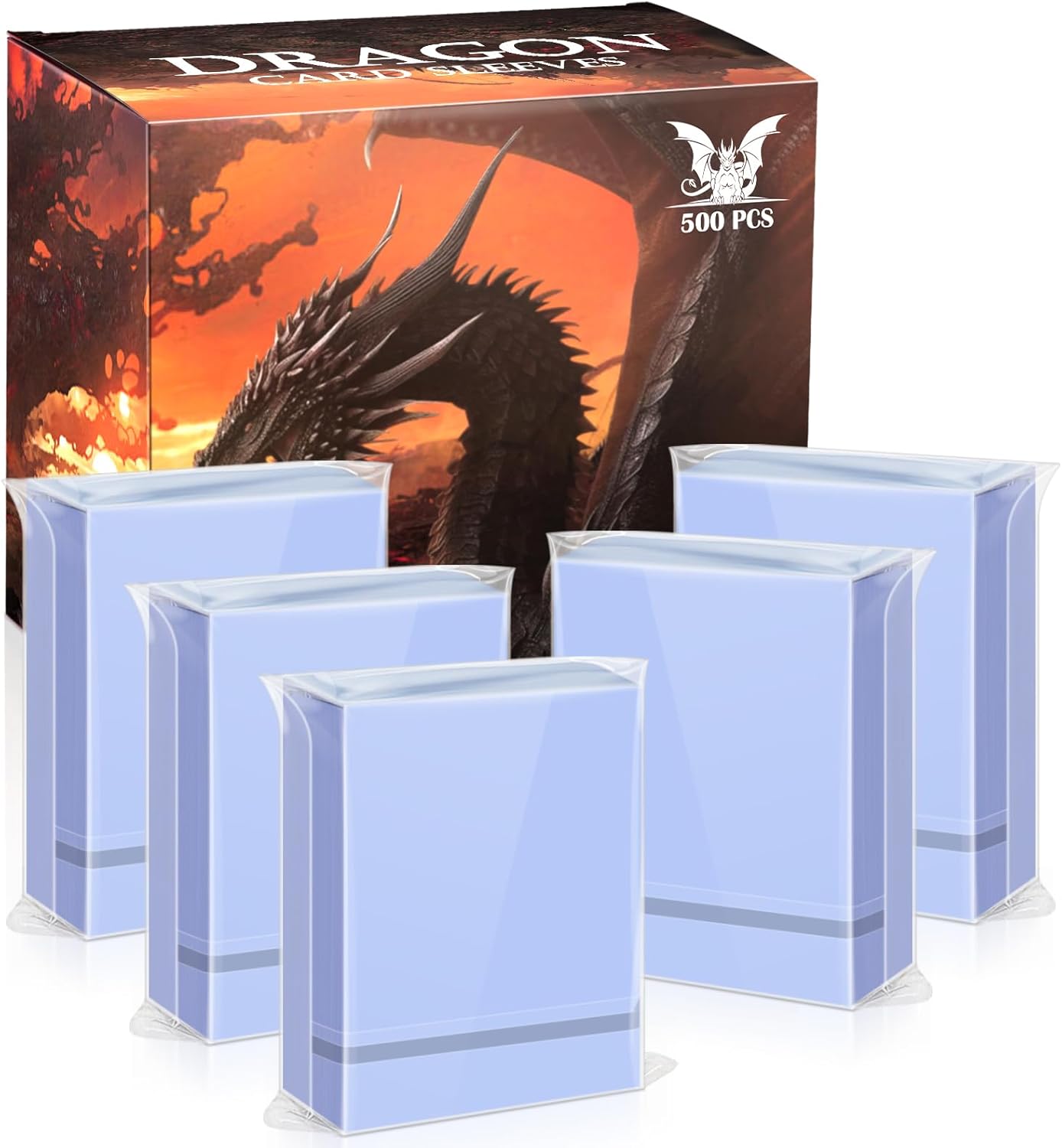 Card Sleeves for Standard Cards，Matte Baseball Card Sleeve Perfect Fit MTG Cards，Yugioh,Magic,Football, Sport Card Sleeves (Clear, 500PS-66 * 91mm)