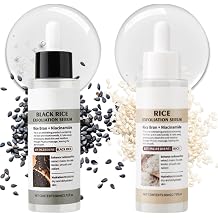 Peel Shot Glow Rice Ampoule Duo White & Black Rice Scrub Serum Peel Shot Pore Cleanser Face & Blackhead Remover Rice Exfoliating Face for Women & Men Pore Cleaning & Moisture