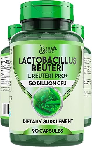 Cápsulas BLIVA Lactobacillus Reuteri – L Reuteri - 50 mil millones de UFC por porción - Suplemento de L Reuteri con la mayor cantidad de UFC - 90