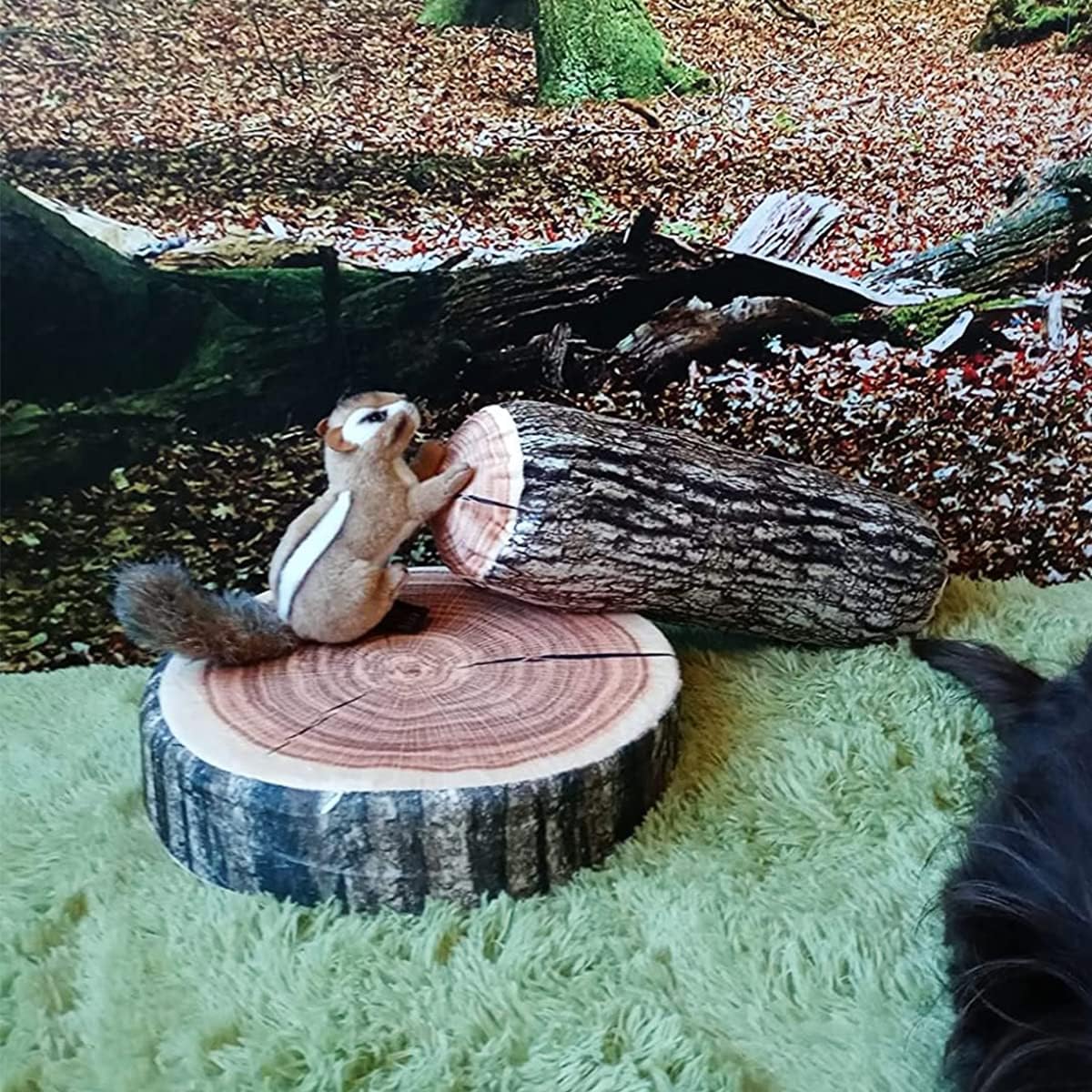 Round Kids Funny Wood Log Throw Pillow Set