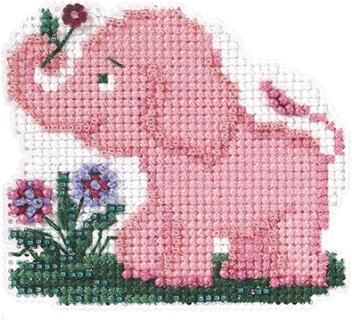 Ella Phant - Kit de adornos de punto de cruz con cuentas Mill Hill 2021 Spring Bouquet MH182113, multicolor
