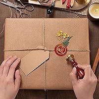 Vista 5 de CRASPIRE Sello de cera de gallo, sello de cera de sellado de animales, 1.181 in, cabeza de latón extraíble retro vintage con mango de madera