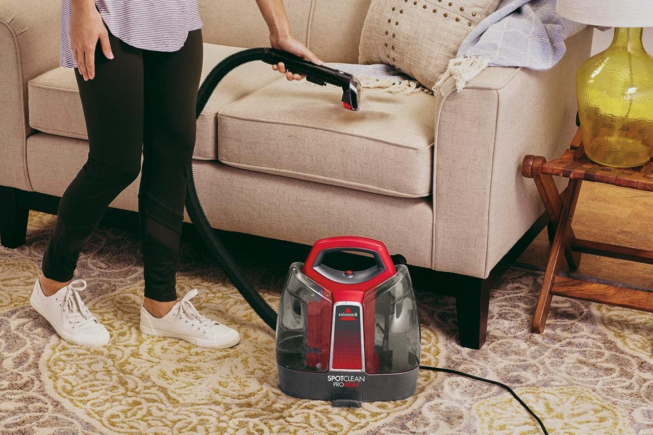 BISSELL SpotClean ProHeat, Upholstery Water Vacuum, Lava Vacuum with HeatWave Technology, Liquid Cleaner for Carpets, Upholstery, Sofa, Cars and More, 330W Powerful Motor, 36988