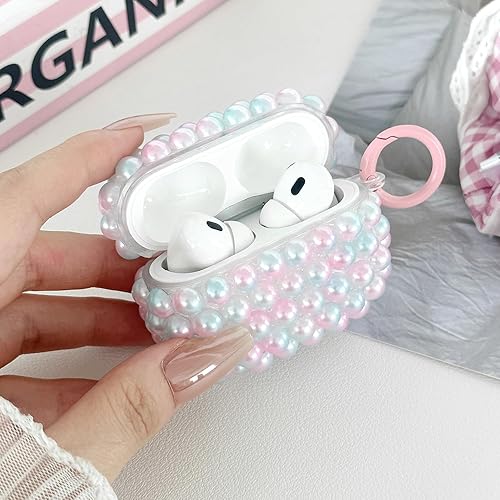 Miniatura 2 de Linda funda de perlas para Airpods Pro 21, para niñas y mujeres, suave hecha a mano con cuentas de purpurina Airpods Pro de 21 generación, funda