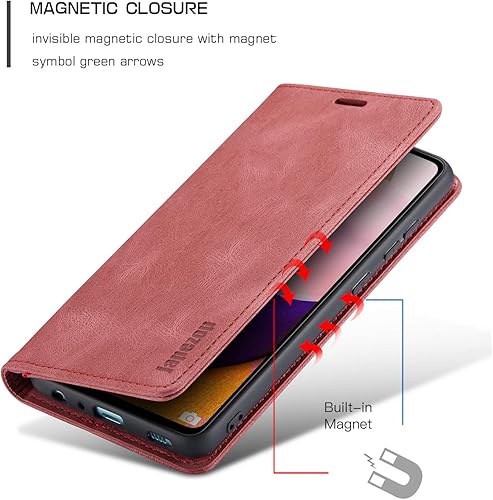Miniatura 4 de Funda para Samsung Galaxy A53 5G, Samsung Galaxy A53 5G con tarjetero bloqueo RFID atril magnético, funda de cuero con tapa para Samsung Galaxy A53