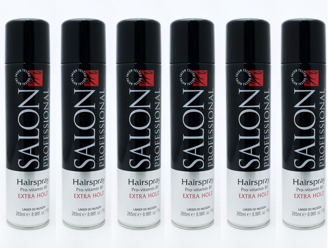 6X Minuet Salon Professional Hairspray Extra Hold Pro-Vitamin B5 & UV Filter 265ml