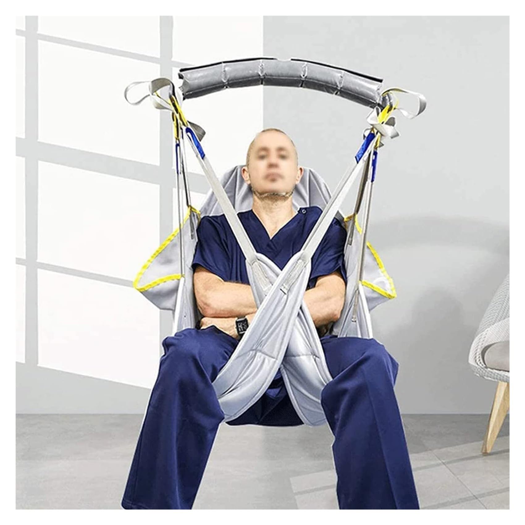 Arnés de Transferencia de Malla Transpirable • Para Baño y Ducha • 230 kg de Capacidad • 6 Correas Ajustables • Diseño Abierto