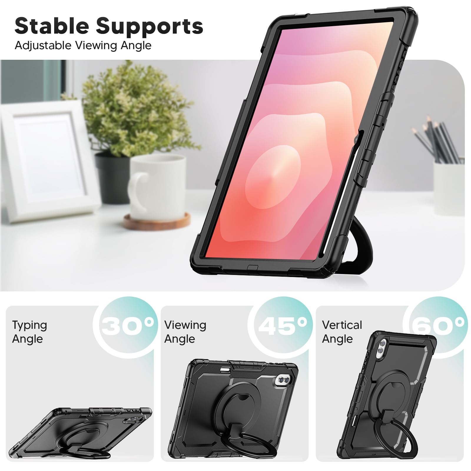 Funda con correa de hombro para Samsung Galaxy Tab S11 Ultra 5G de 14.6 pulgadas 2025, funda protectora a prueba de golpes con soporte, asa, ranura para bolígrafo, correa de hombro ajustable, para