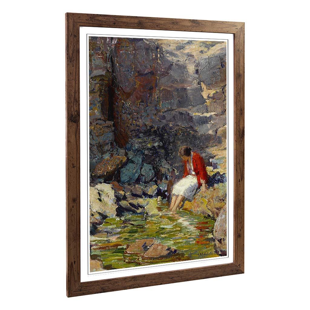 Big Box Art Framed Print of Joseph Kleitsch Enchantment Design | Wall Art Picture | Home Decor for Kitchen, Living, Dining Room, Bedroom, Hallway, Office, Walnut, A2 / 24.5x18 Inch / 62x45cm