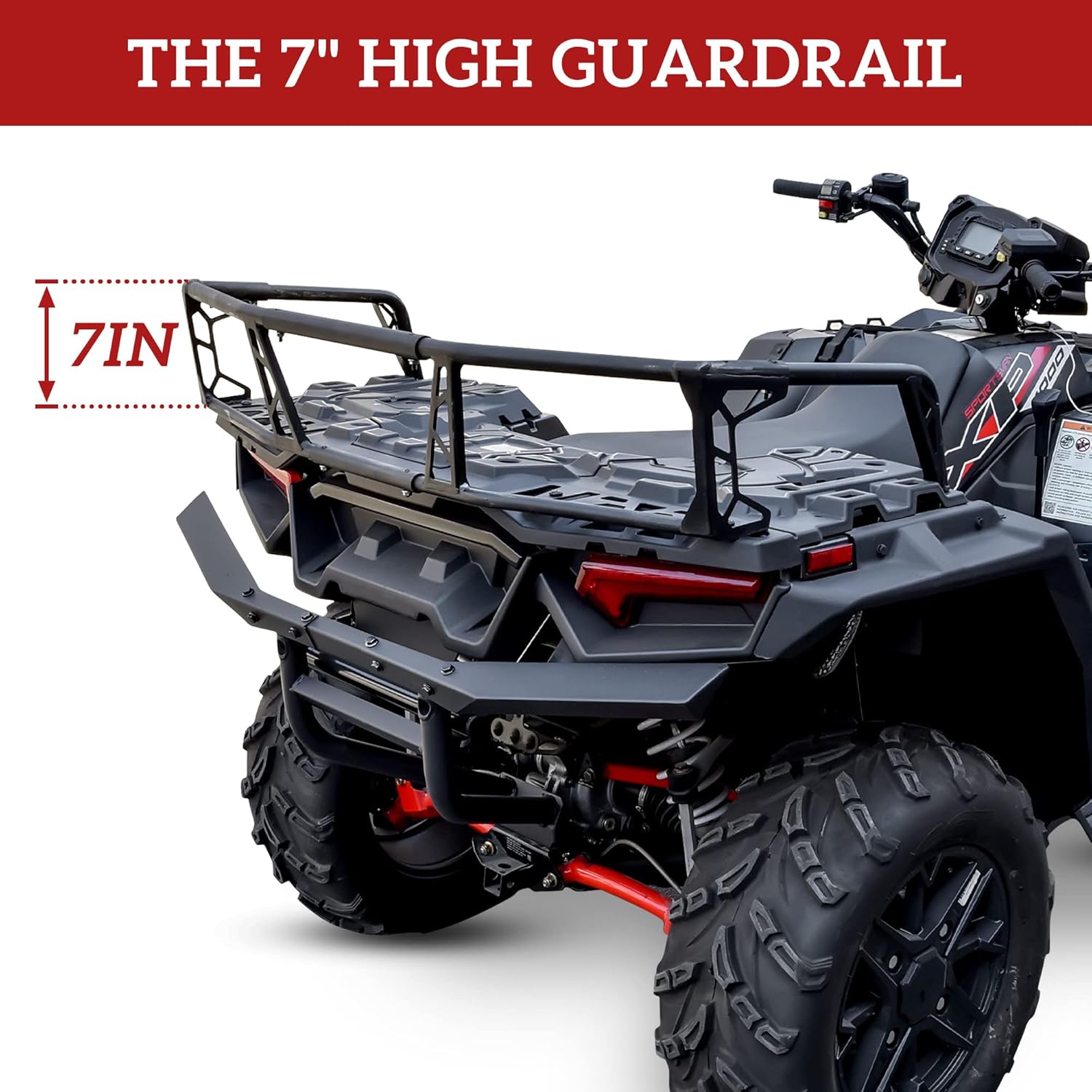 SAUTVS Rear Rack Extender 7" for Polaris Sportsman 850 XP 1000 2017-2026, Rear Cargo Storage Rack Rear Luggage Rack Extender for Polaris Sportsman XP 1000 850 2017-2026 Accessories, Replace #2882025