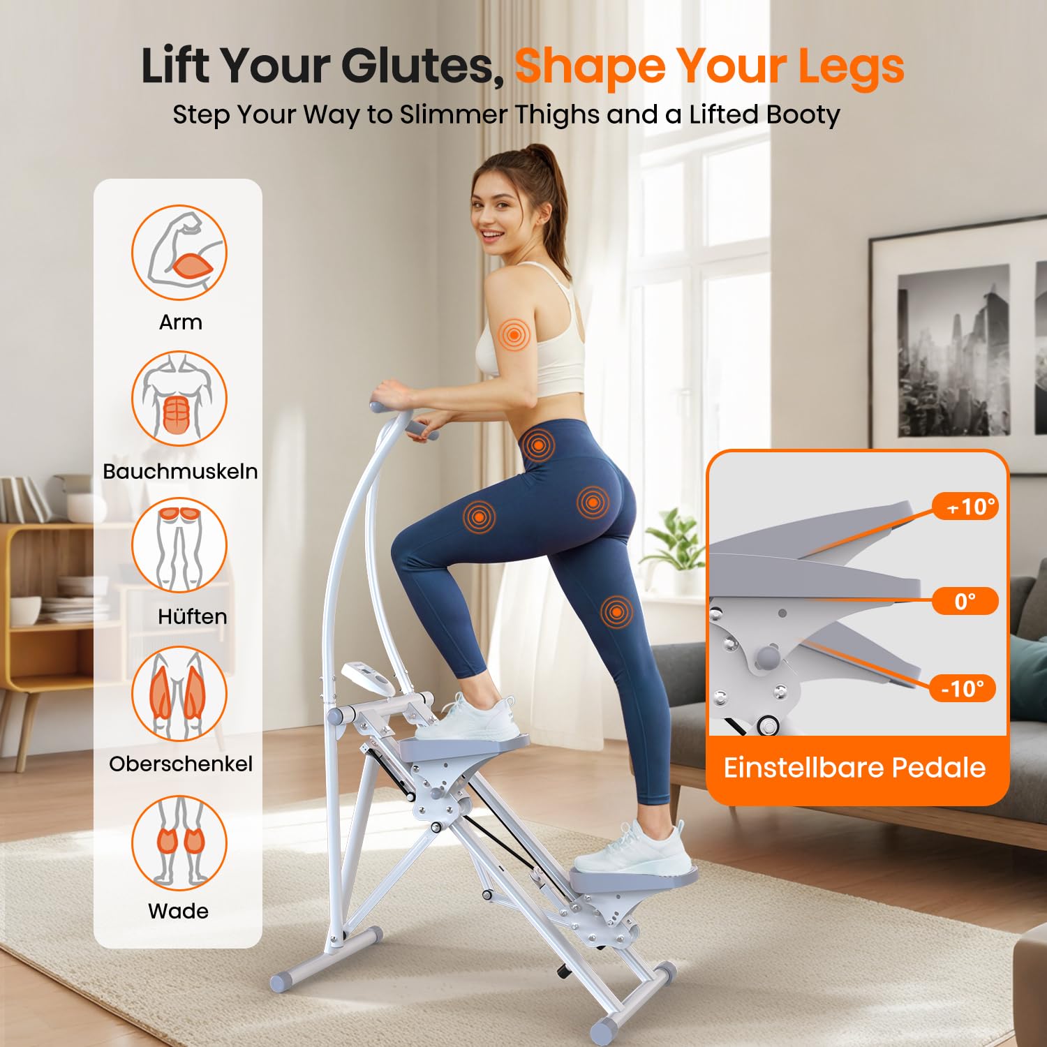 NICEDAY Stair Stepper für zuhause mit Handyhalterung