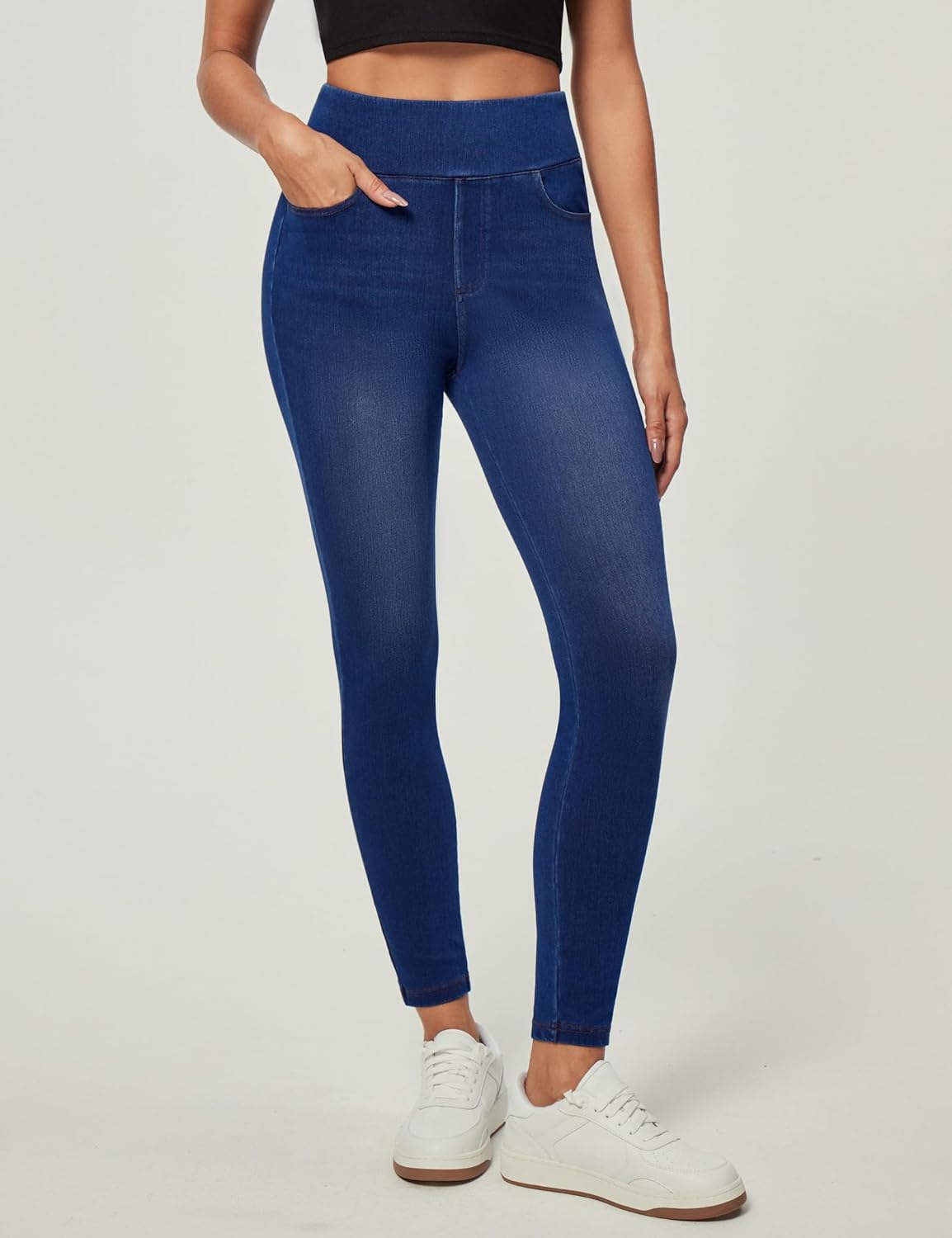 IUGA Stretchy Jeans for Women High Waist Jeggings Tummy Control Skinny Jeans Pull on Leggings with Pockets Trendy Casual