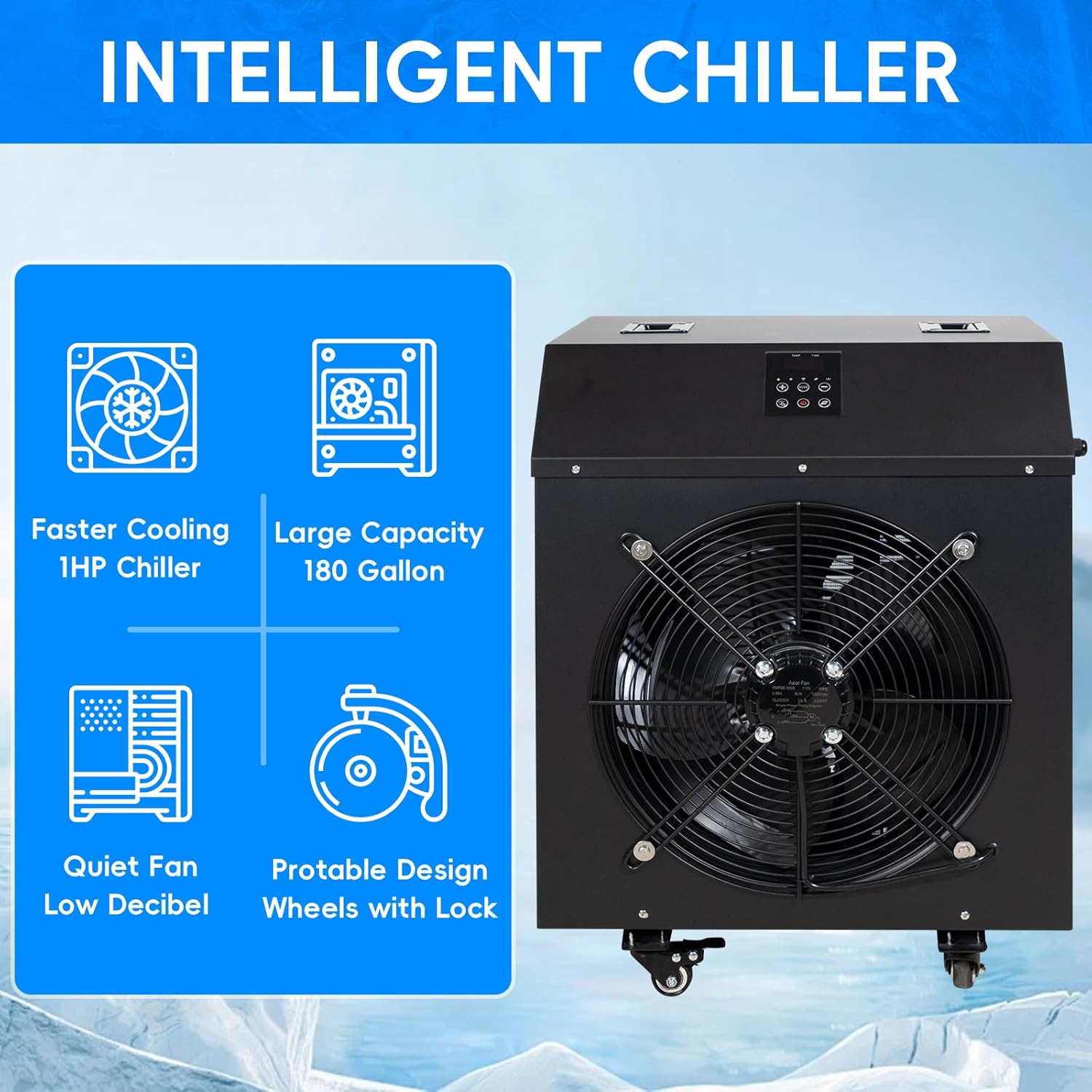 Ice Bath Tub with 1HP Water Chiller, 216 Gallon Inflatable Cold Plunge Tub with Thermometer and Water-Absorbent Mat, Portable Bath Tub for Outdoor & Indoor Recovery, 59"x32"x29"