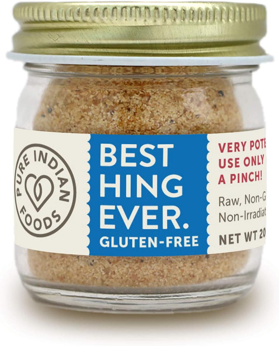 Hing Asafoetida Powder Gluten Free - Indian Spice for Garlic & Onion Substitute, 20g Glass Bottle