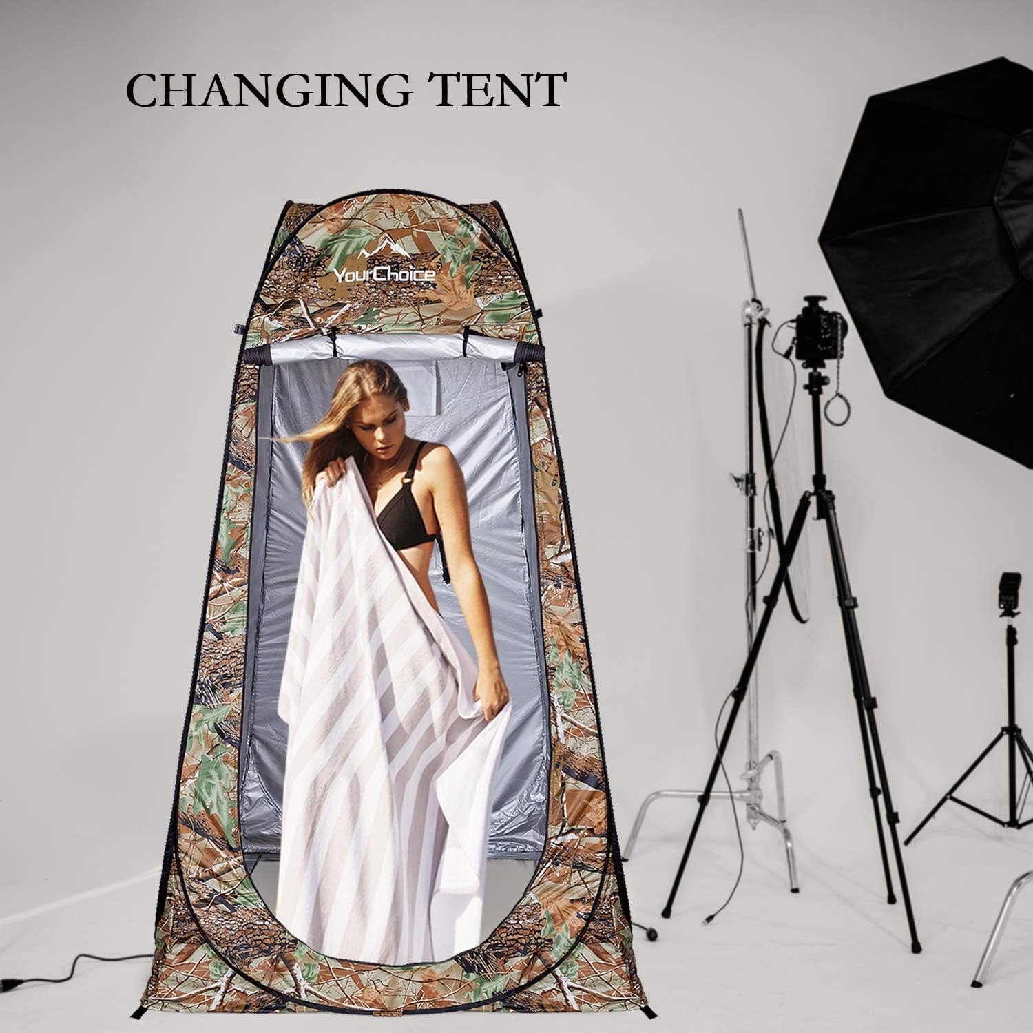 Your Choice Pop Up Privacy Tent, 3.9x3.9x6.2FT Portable Shower Tent for Camping, Waterproof Outdoor Changing Room with Carry Bag for Beach Hiking RV Fishing | Portable, for Camping, Beach, Hiking, with Carry Bag, Quick Setup