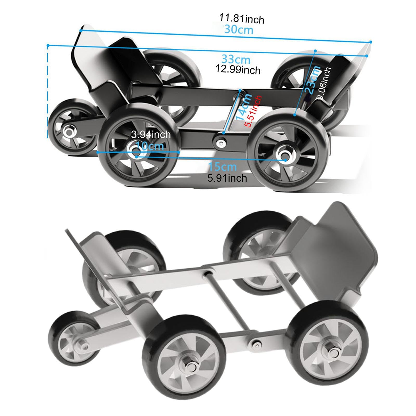 Motorrad Anhängertrolley mit Stahl Und Gummirad Faltbares Und Verschleißfestes Transportgerät für Defekte Reifen Bewegungsunterstützung für Pannenhilf, Silber