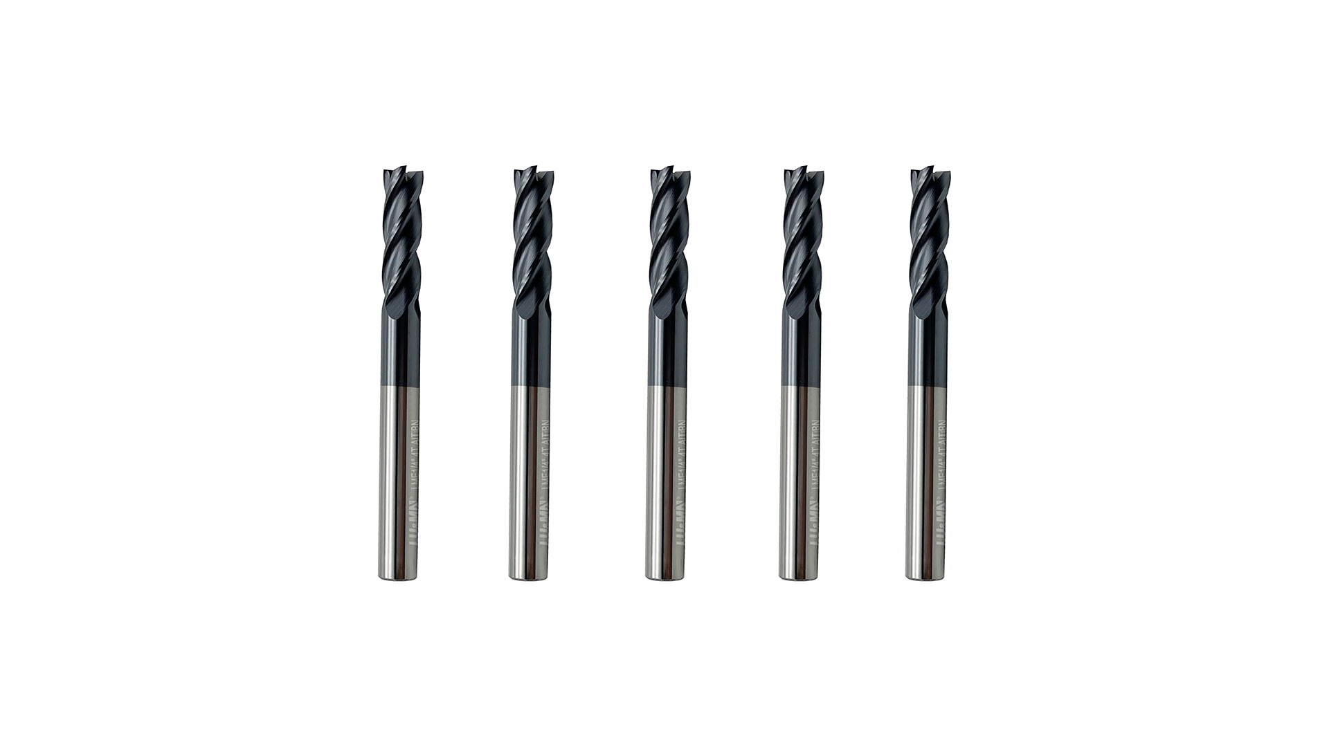 Image of LU&MN End Mills, Carbide Square Mill Bits Sets for Milling Alloy Steels, Hardened Steel, Metal & More, Ideal for DIYers and Professionals, 4T, 4 Flute (5, 1 /4 in)