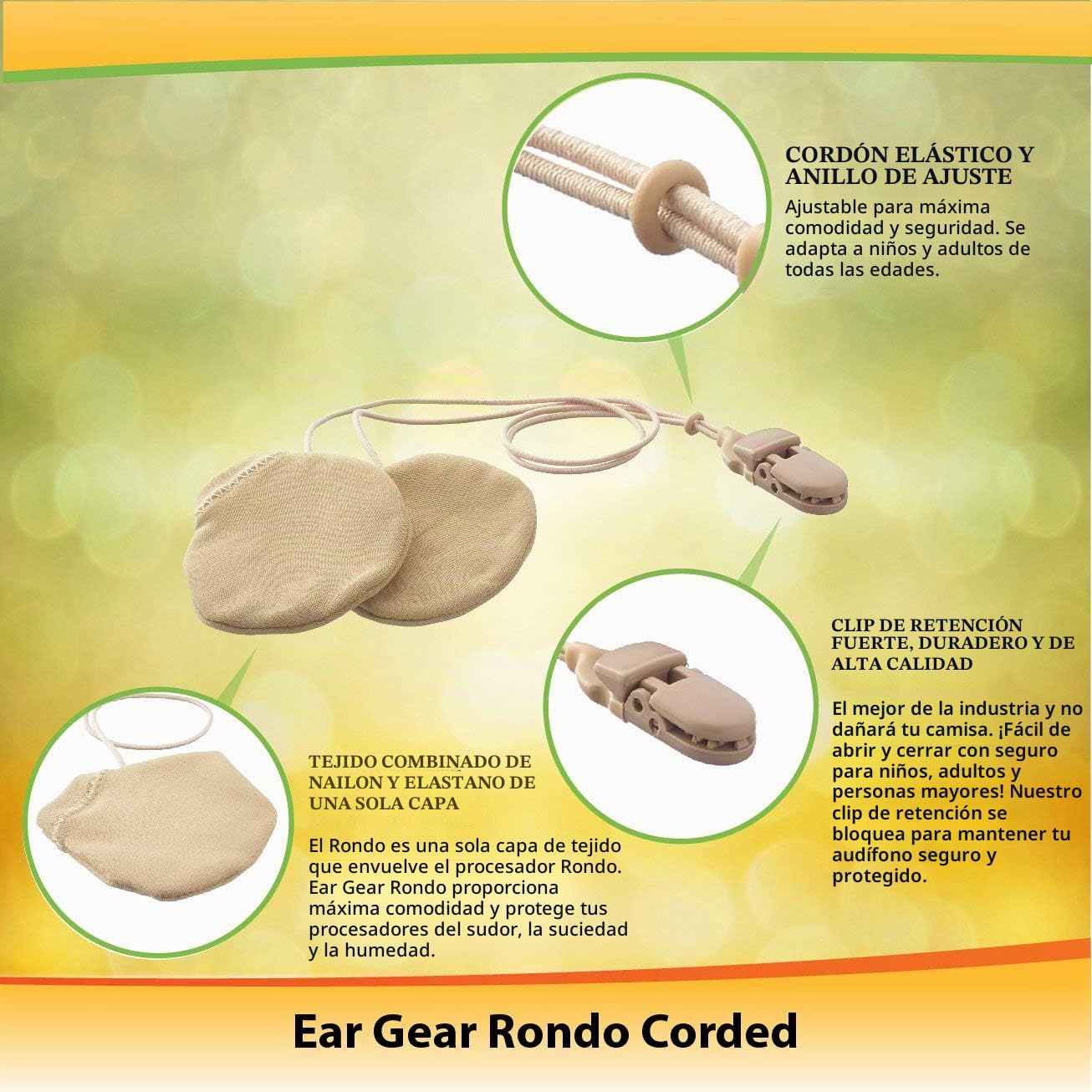 Ear Gear - Protector para implante coclear RONDO/SAMBA/KANSO/RONDO 2 -doble con pinza - Marrón Chocolate (5g)