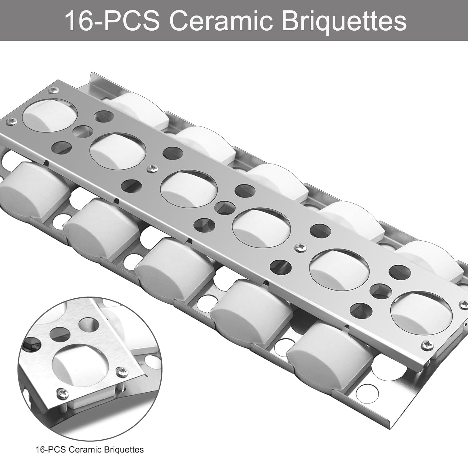 Grill Briquettes Tray Replacement for Summerset Sizzler RCS 26" 32" 40", Grill Briquettes Heat Plates for RCS RJC26A RJC32A RJC32AL RJC40A RJC40AL Flame Tamer, 16" x 6 1/2", 4 Pack