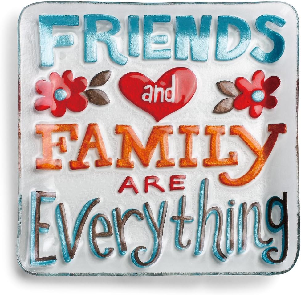 Demdaco Friends and Family Square Plate, Multicolor