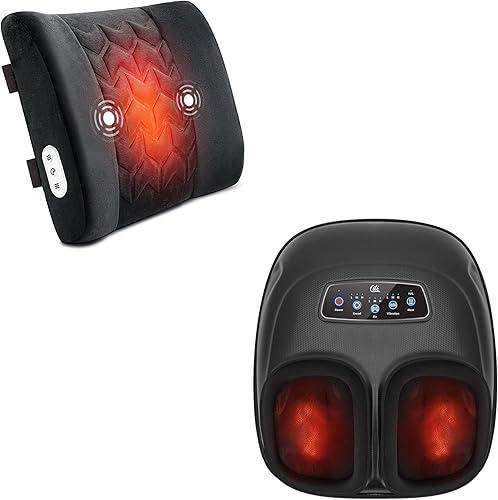 Miniatura 1 de CILI Máquina masajeador de pies Shiatsu y almohada de apoyo lumbar para silla Ofiice