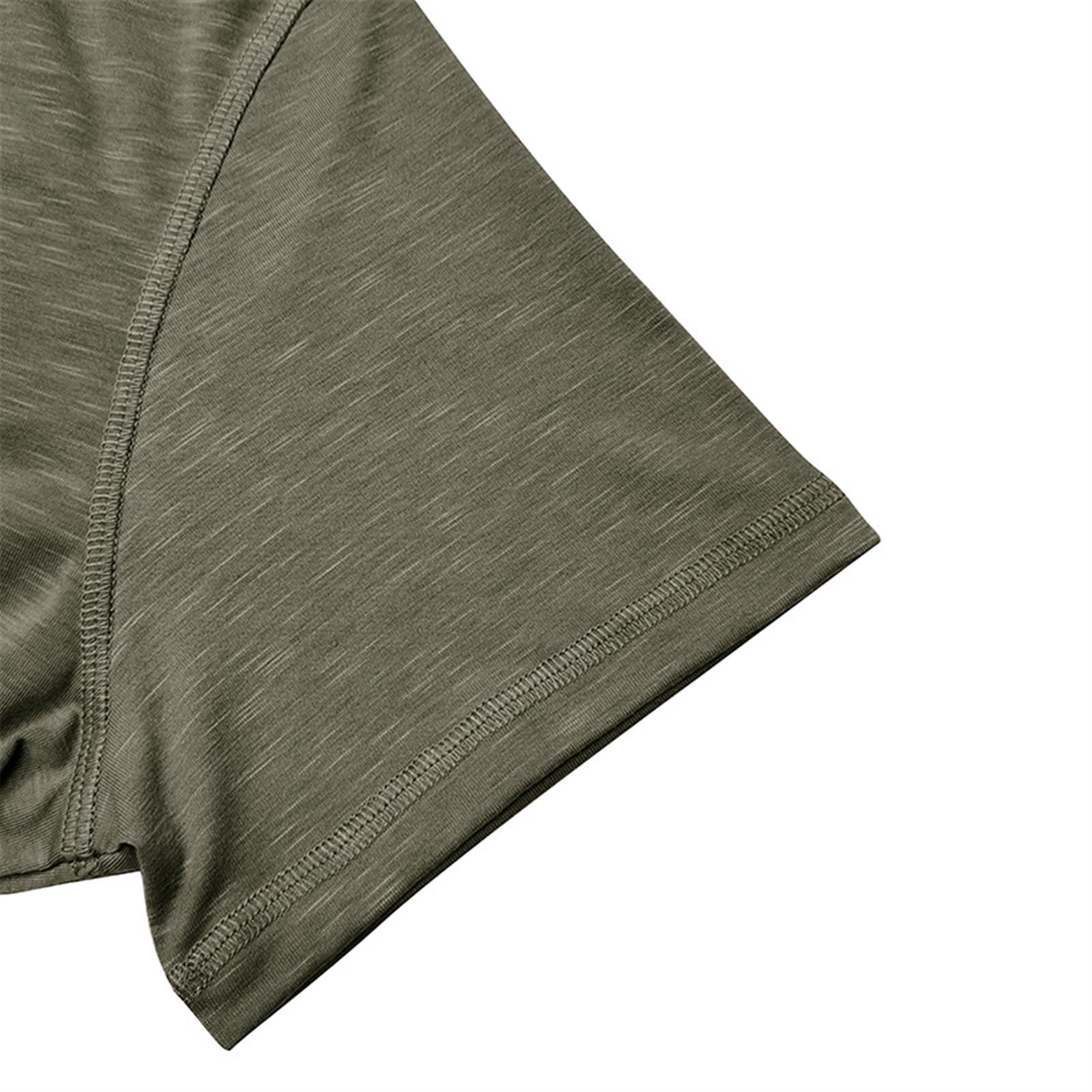 hixswnu Mens Henley Kurzarm T-Shirt Casual Slim-fit Front Placket Basic Rundhals Pullover Shirt Tops