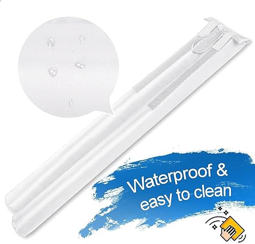 Miniatura 5 de MAXTID Tope para debajo de la puerta, color blanco, 32 pulgadas, burlete de puerta, barrido de puerta para puertas exteriores e interiores, sello