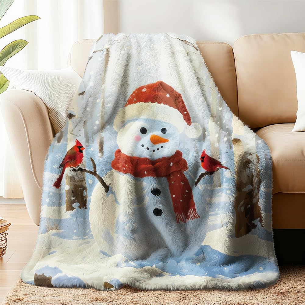 Couverture bonhomme de neige WADORN plaid flanelle 130x150cm