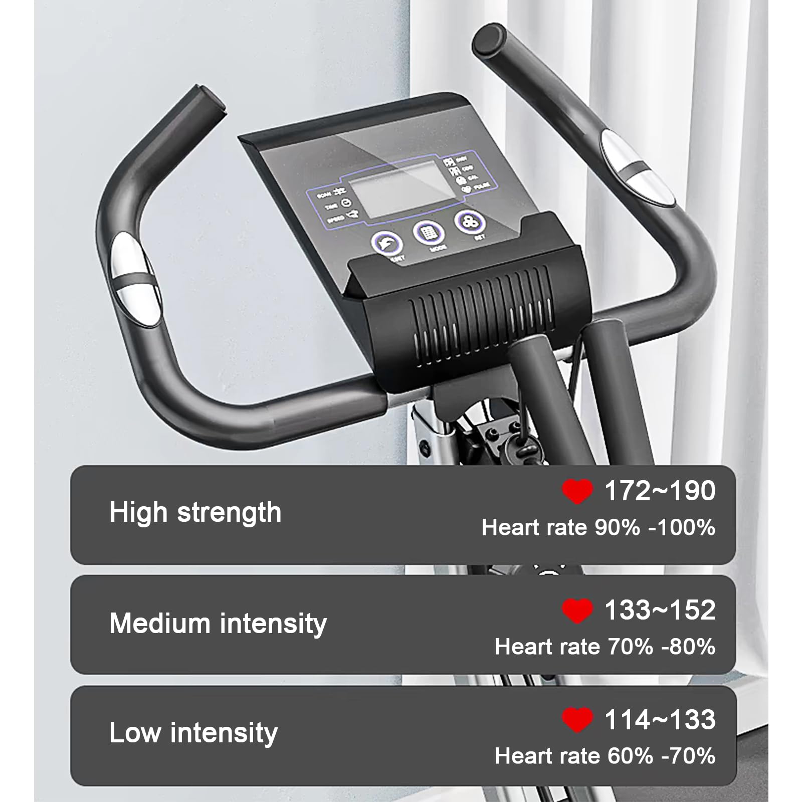 Cyclette Pieghevole,Resistenza Magnetica Regolabile 8 Livelli,Cyclette Professionale Magnetica con Schermo LCD, Supporto Tablet, Bluetooth App(Silvery)